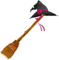 Witch hat with broom