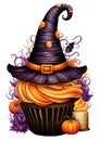 Witch Hat Cupcake halloween frame border