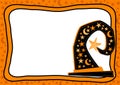 Witch hat halloween frame with star