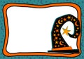 Witch Hat Halloween Frame with stars and moons