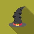 Witch hat icon, flat style