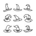 Witch hat icon set vector design template basic RGB Royalty Free Stock Photo