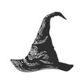 Witch Hat Silhouette Illustration. Magical And Mystical Theme Isolated Vector Illustration Royalty Free Stock Photo