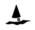 Witch Hat Vector Icon . hats with straps and buckles. Witch Hat for Halloween. icon for apps and websites.