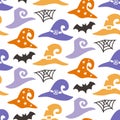 Witch Hats Halloween Cute Vector Seamless Pattern Texture Royalty Free Stock Photo