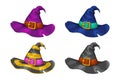Witch hats set Royalty Free Stock Photo