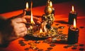 A witch holds a ritual for money Royalty Free Stock Photo