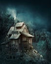 Witch house in mysterious forest Royalty Free Stock Photo