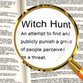 Witch Hunt Definition Meaning Harassment or Bullying To Threaten Or Persecute 3d Illustration