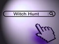 Witch Hunt Search Meaning Harassment or Bullying To Threaten Or Persecute 3d Illustration