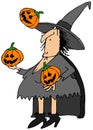 Witch juggling pumpkins