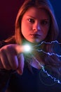 Witch with lightnig Royalty Free Stock Photo