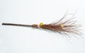 Witch magic broom isolated on a white background. A besom or more commonly known as the witches broom.