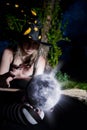 Witch with magic sphere Royalty Free Stock Photo