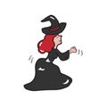 Witch moving and dancing cartoon