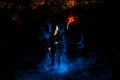 Witch playing with lights Royalty Free Stock Photo