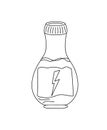 Witch poison bottle, fiol for making magic, cooking potion vector illustration, simple outline doodle hand drawn image Royalty Free Stock Photo