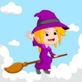 Witch riding on a broom