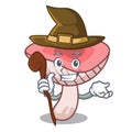 Witch russule mushroom mascot cartoon