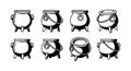 Witch\'s Cauldron Collection - Black and White Icons Royalty Free Stock Photo
