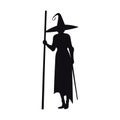 Witch silhouette halloween element clip art icon