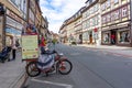 Witch statue and streets of old town, Wernigerode, Germany