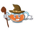 Witch transparent teapot character cartoon