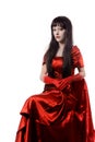 Witch vampire with black hairs Royalty Free Stock Photo