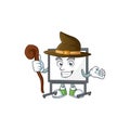 Witch white board cartoon character with mascot