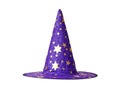 Witch or Wizard hat decorated with stars isolated Royalty Free Stock Photo