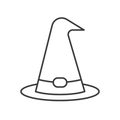 Witch or wizard hat, Halloween related icon, outline design edit Royalty Free Stock Photo