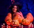 Witch woman with Jack O'Lantern