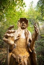 Witch wooden sculpture in the sentiero delle sculture, varese, Italy