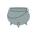 Witch's cauldron, magic pot. October creepy holiday, Halloween party. Vector illustration. Royalty Free Stock Photo