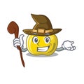 Witch yellow apple isolated with the mascot