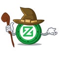 Witch Zcoin mascot cartoon style