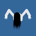 Witch zombie . Zombie girl with long hair. Illustration Royalty Free Stock Photo