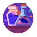 Witchcraft Alchemy Potions and Magic Elixirs Icon