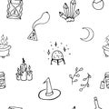 Witchcraft elements seamless pattern for children kids Royalty Free Stock Photo