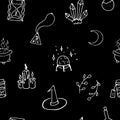 Witchcraft elements seamless pattern for children kids Royalty Free Stock Photo