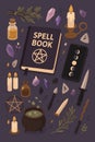 Witchcraft Essentials Flat Illustration, AI generated Royalty Free Stock Photo