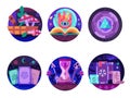 Witchcraft and Magic Occult Alchemy Flat Icons Royalty Free Stock Photo