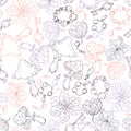 Witchcraft Seamless pattern doodle style in vector illustration Royalty Free Stock Photo