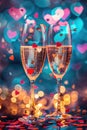 Witched with champagne large plan. Selective focus Royalty Free Stock Photo