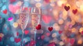 Witched with champagne large plan. Selective focus Royalty Free Stock Photo