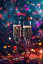 Witched with champagne large plan. Selective focus Royalty Free Stock Photo
