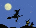 The Witches Halloween Background illustration