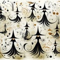 Witches pattern on white background Royalty Free Stock Photo