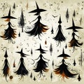 Witches pattern on white background Royalty Free Stock Photo