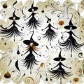 Witches pattern on white background Royalty Free Stock Photo